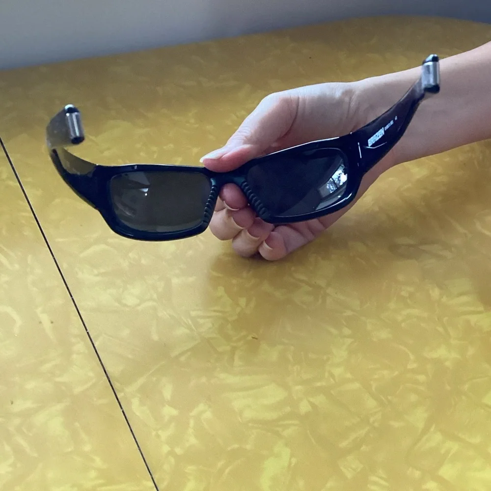 Nike Black Rectangular Wrap Sunglasses